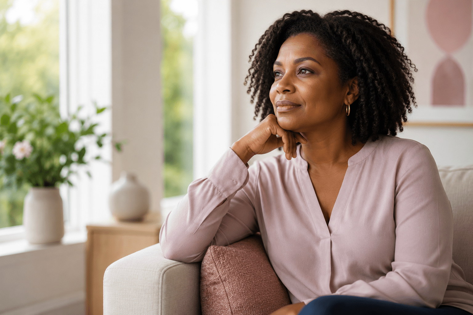 Woman speaking with a healthcare professional during a medical consultation